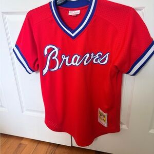 Mitchell & Ness Red Braves Jersey